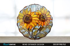 Stained Glass Sunflower Flowers Wind Spinner Sublimation PNG Product Image 1