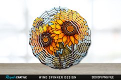 Stained Glass Sunflower Flowers Wind Spinner Sublimation PNG Product Image 1