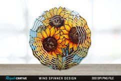 Stained Glass Sunflower Flowers Wind Spinner Sublimation PNG Product Image 1