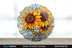 Stained Glass Sunflower Flowers Wind Spinner Sublimation PNG Product Image 1