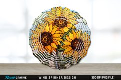 Stained Glass Sunflower Flowers Wind Spinner Sublimation PNG Product Image 1