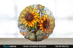 Stained Glass Sunflower Flowers Wind Spinner Sublimation PNG Product Image 1
