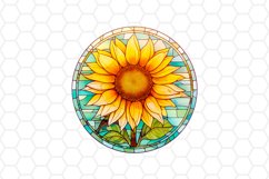 Stained Glass Sunflower Sublimation design