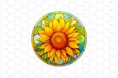 Stained Glass Sunflower Sublimation design