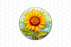 Stained Glass Sunflower Sublimation design