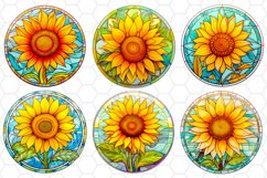 Stained Glass Sunflower Sublimation design