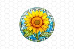 Stained Glass Sunflower Sublimation design