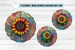 Sunflower Stained Glass Wind Spinner Sublimation PNG Product Image 1