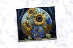 Stained Glass Sunflowers 20 oz Skinny Tumbler Wrap Product Image 3