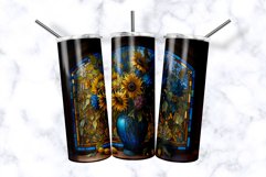 Stained Glass Sunflowers 20 oz Skinny Tumbler Wrap Product Image 3