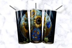 Stained Glass Sunflowers 20 oz Skinny Tumbler Wrap Product Image 1
