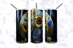 Stained Glass Sunflowers 20 oz Skinny Tumbler Wrap Product Image 2