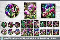 Bundle of six Watercolor Sweet Peas Air Freshener designs.