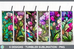 Bundle of six Watercolor Sweet Peas Tumbler designs.