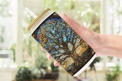 Stained Glass Tree Glass Can Wraps Product Image 2