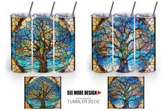 Stained Glass Tree | Tumbler Sublimation Wrap Product Image 3