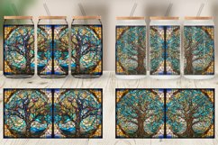 Stained Glass Tree Glass Can Wraps Product Image 4