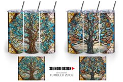 Stained Glass Tree | Tumbler Sublimation Wrap Product Image 5