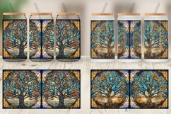 Stained Glass Tree Glass Can Wraps Product Image 5