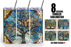 Stained Glass Tree | Tumbler Sublimation Wrap Product Image 1