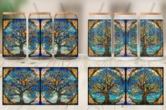 Stained Glass Tree Glass Can Wraps Product Image 6