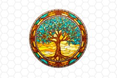Stained glass tree sublimation designs