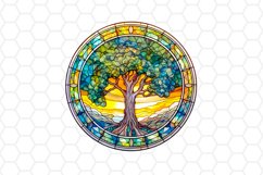 Stained glass tree sublimation designs