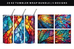 Stained Glass 20oz Tumbler Wrap | Sublimation PNG Design Product Image 1