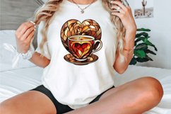 Stained Glass Valentine&#039;s Day Coffee Clipart Bundle Product Image 2