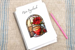 Stained Glass Valentine&#039;s Day Coffee Clipart Bundle Product Image 3