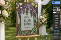 Stained Glass Wedding Welcome Sign Laser Cut Bundle | Floral Product Image 4