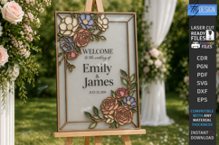 Stained Glass Wedding Welcome Sign Laser Cut Bundle | Floral Product Image 5