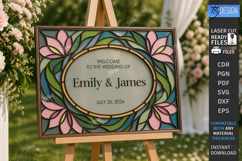 Stained Glass Wedding Welcome Sign Laser Cut Bundle | Floral Product Image 6