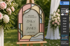 Stained Glass Wedding Welcome Sign Laser Cut Bundle | Floral Product Image 7