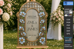 Stained Glass Wedding Welcome Sign Laser Cut Bundle | Floral Product Image 10