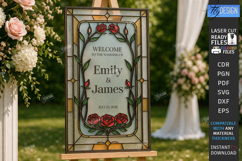 Stained Glass Wedding Welcome Sign Laser Cut Bundle | Floral Product Image 11