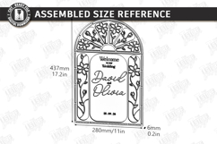 Stained Glass Wedding Welcome Sign Laser Cut | Floral Design Product Image 2