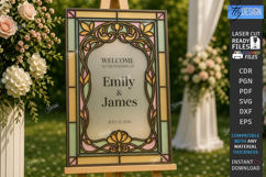 Stained Glass Wedding Welcome Sign Laser Cut Bundle | Floral Product Image 2
