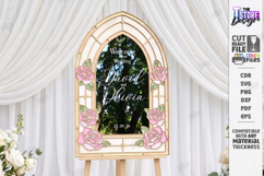 Stained Glass Wedding Welcome Sign Laser Cut | Floral Design Product Image 1