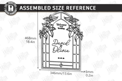 Stained Glass Wedding Welcome Sign Laser Cut | Floral Design Product Image 3