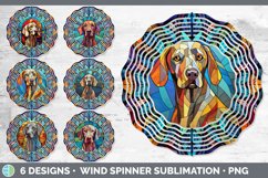 Bundle of six Painted Glass Weimaraner Wind Spinner designs.
