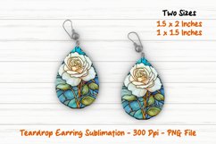 Stained glass Rose Teardrop Earring | Rose Teardrop Earrings Product Image 1