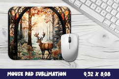 Stained Glass Winter Deer Mouse Pad Sublimation Product Image 1