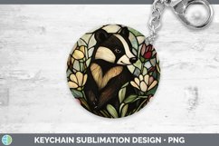 GorgeousStained Glass Woodland Keychain design.
