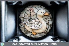 GorgeousStained Glass Woodland Car Coaster design.