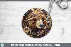 GorgeousStained Glass Woodland Keychain design.