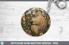 GorgeousStained Glass Woodland Keychain design.