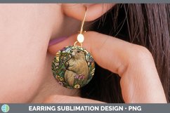 GorgeousStained Glass Woodland Round Earrings design.
