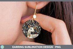 GorgeousStained Glass Woodland Round Earrings design.