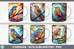 Bundle of six Painted Glass Wrens Mug Wrap designs.